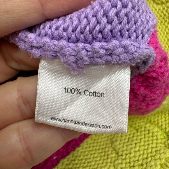 Hanna Andersson Spring Sweater 140 US 10 Purple Pink Crochet Flowers Scallops bo - Picture 8 of 9
